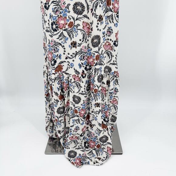 American Eagle Outfitters Halter Floral Maxi Dress Neutral Tassel Womens Sz S - Picture 5 of 12